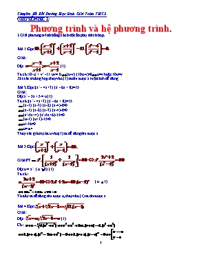 Chuyên đề bồi dưỡng học sinh giỏi Toán THCS